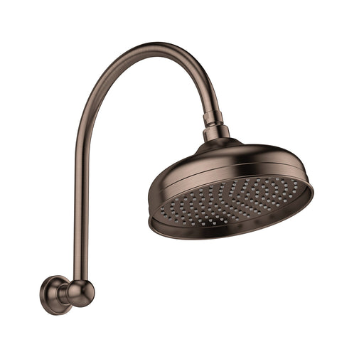 Cromford High Rise Shower Arm & 210mm Rose (Brushed Bronze)