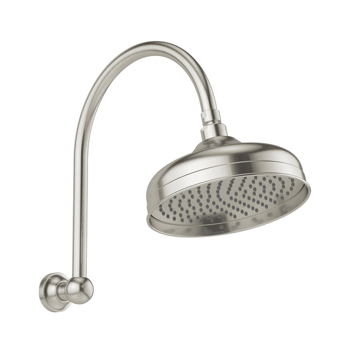 Cromford High Rise Shower Arm & 210mm Rose (Brushed Nickel)