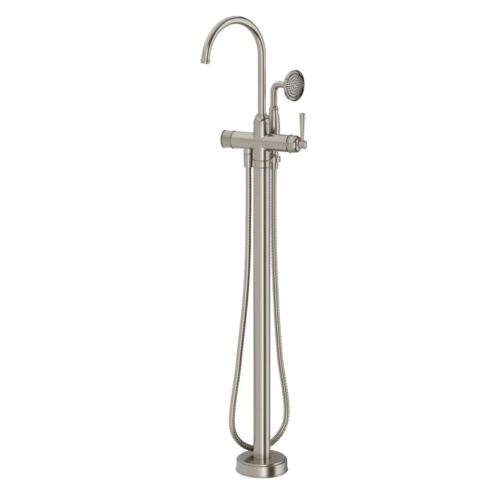 Cromford Floor Bath Mixer with Handshower (Brushed Nickel)