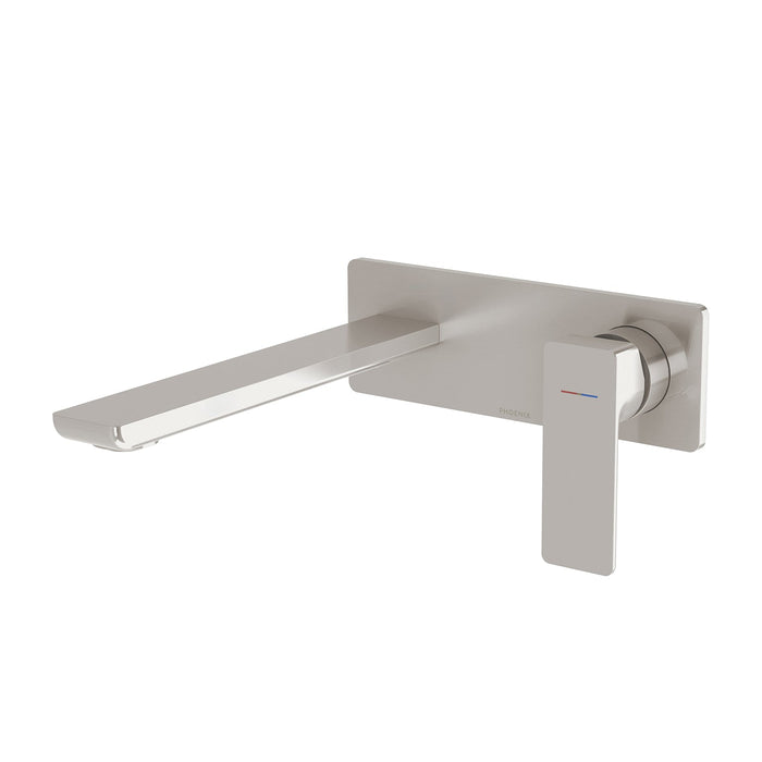 Gloss MkII Wall Basin/Bath Mixer Set (Brushed Nickel)