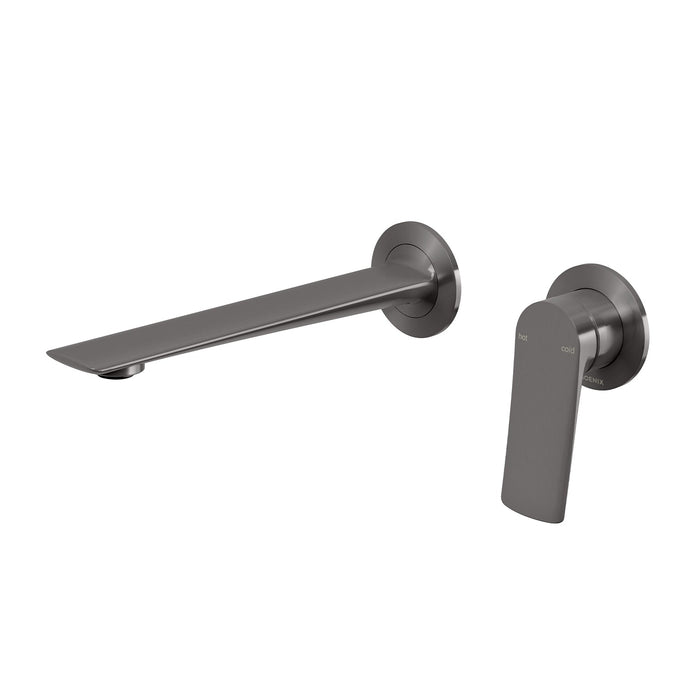Kusabi Wall Basin/Bath Mixer Set (Brushed Carbon)