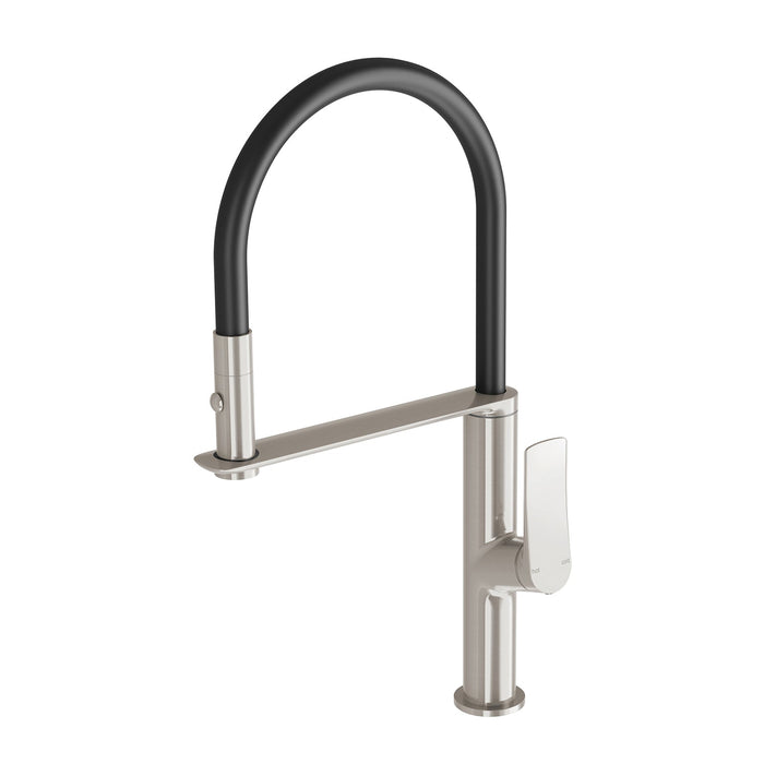 Kusabi Flexible Hose Sink Mixer 200mm (Brushed Nickel)