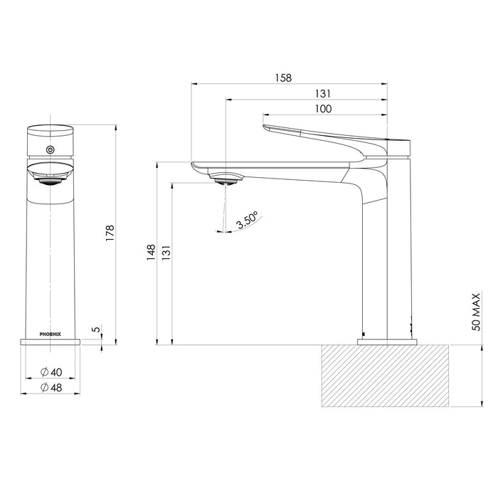 Kusabi Basin Mixer (Multiple Finish Options)