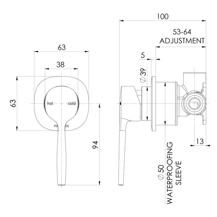 Specification Line Drawing