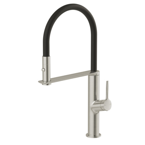 Vask Flexible Hose Sink Mixer 200mm (Brushed Nickel)