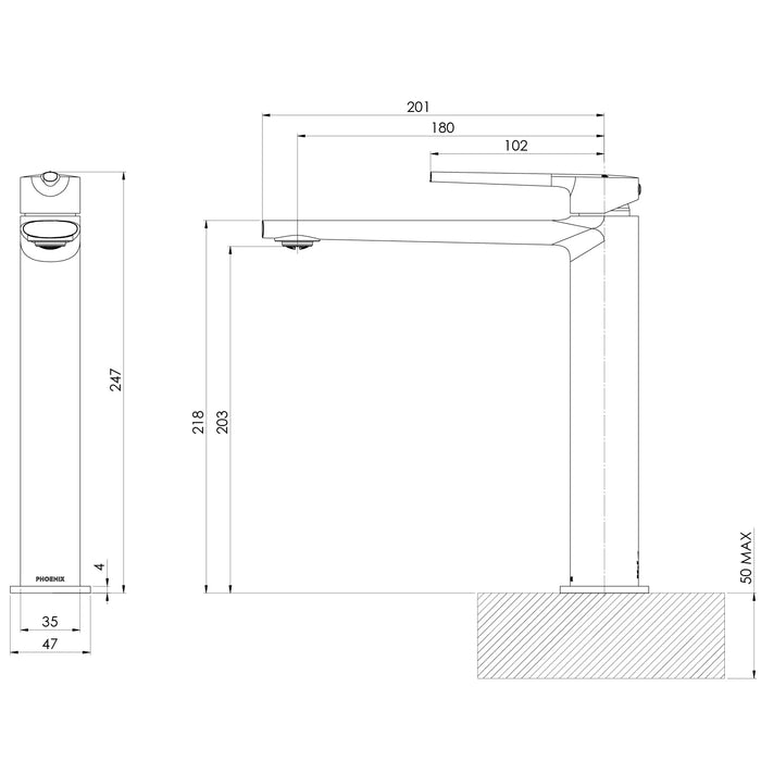 Vask Vessel Mixer Lead Free (Multiple Finish Options)