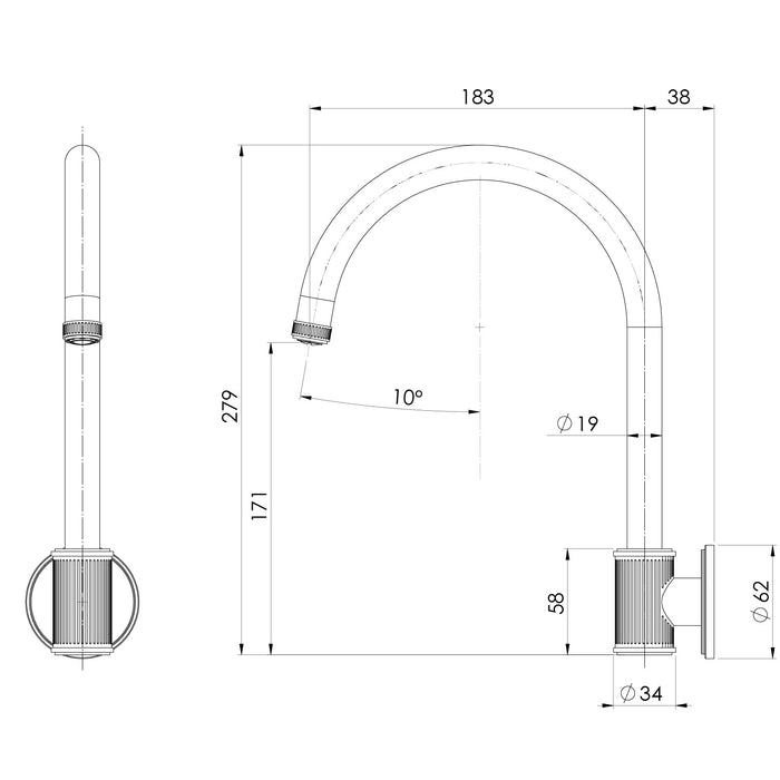 Specification line drawing