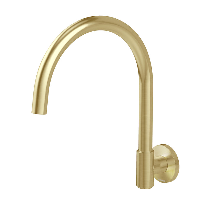 Vivid MkII Wall Sink Outlet 200mm Gooseneck (Brushed Gold)