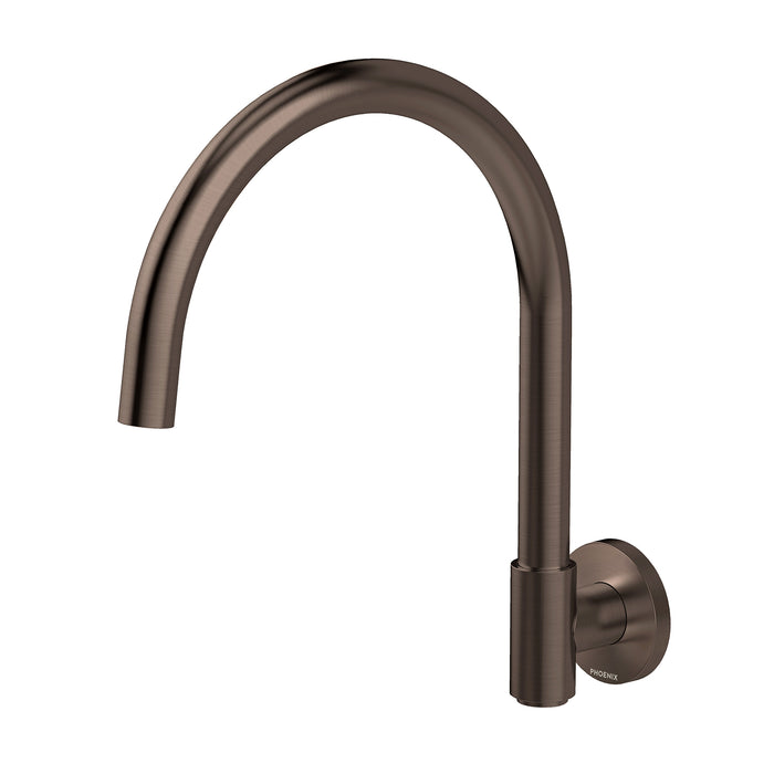 Vivid MkII Wall Sink Outlet 200mm Gooseneck (Brushed Bronze)