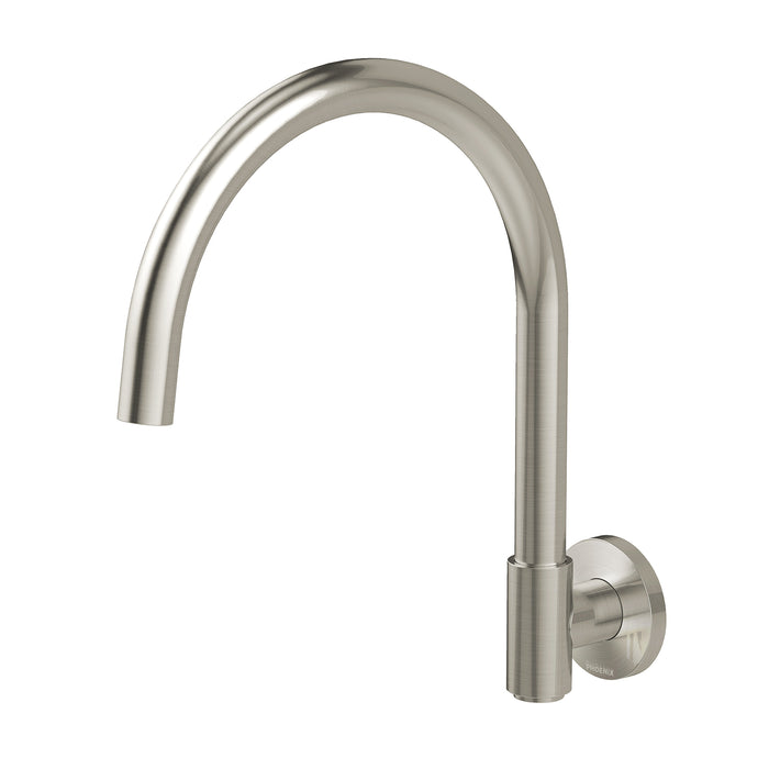 Vivid MkII Wall Sink Outlet 200mm Gooseneck (Brushed Nickel)