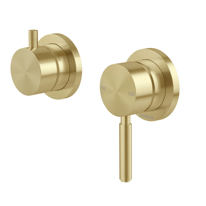 Vivid MkII Wall Mixer Pin Down with Diverter Switch (Brushed Gold)