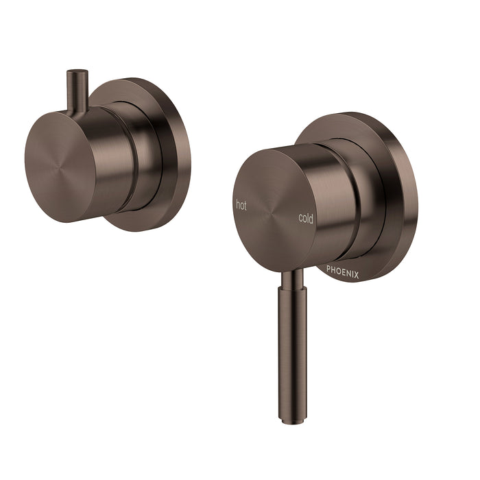 Vivid MkII Wall Mixer Pin Down with Diverter Switch (Brushed Bronze)