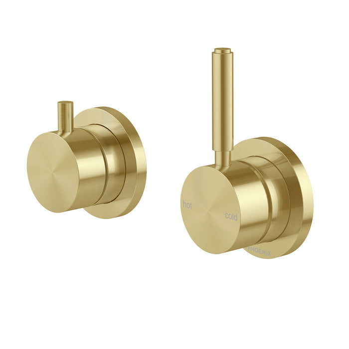 Vivid MkII Wall Mixer Pin Up with Diverter Switch (Brushed Gold)
