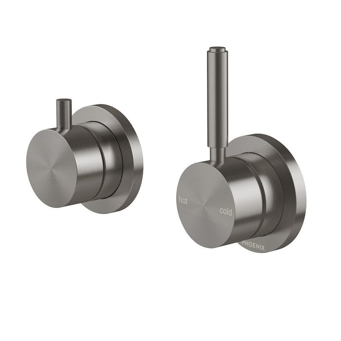 Vivid MkII Wall Mixer Pin Up with Diverter Switch (Brushed Carbon)