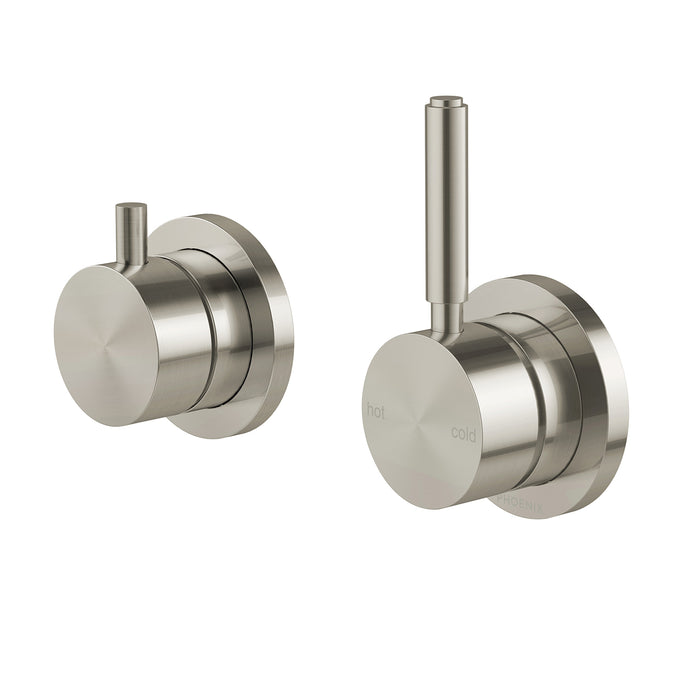Vivid MkII Wall Mixer Pin Up with Diverter Switch (Brushed Nickel)