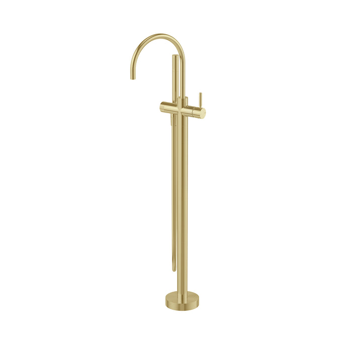 Vivid MkII Floor Mounted Bath Mixer with Hand Shower (Brushed Gold)