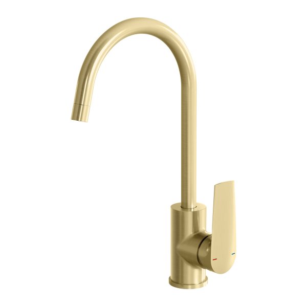 Arlo Sink Mixer 20mm Gooseneck (Brushed Gold)