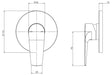 Arlo Shower/Wall Mixer Trim Kit Only (Matte Black) (Line Drawing)