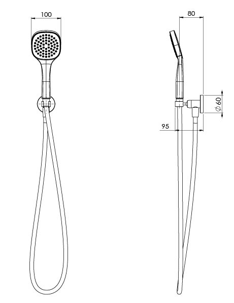 Teva Hand Shower (Line Drawing)