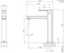 Teva Vessel Mixer (Chrome) (Line Drawing)