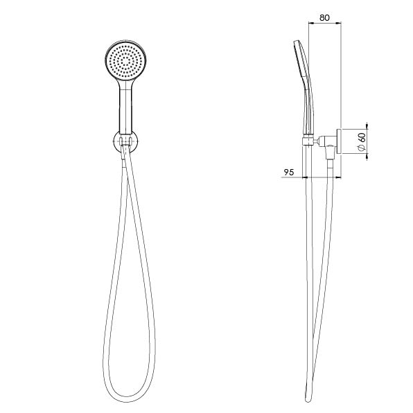 Pina Hand Shower (Line Drawing)