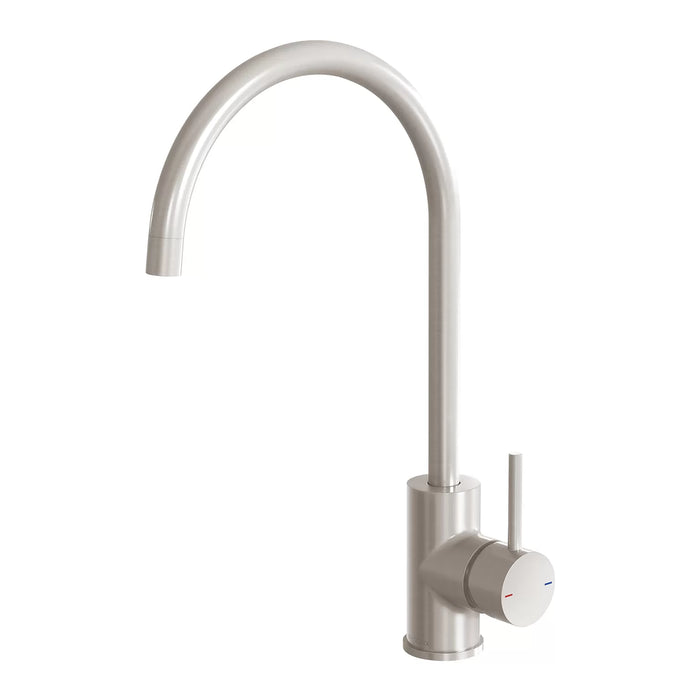 Pina Sink Mixer 200mm Gooseneck - 6 Star WELS (Brushed Nickel)