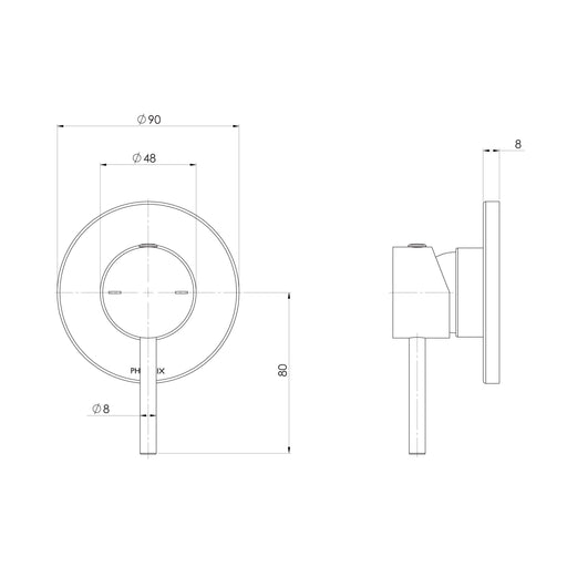 Specification line drawing