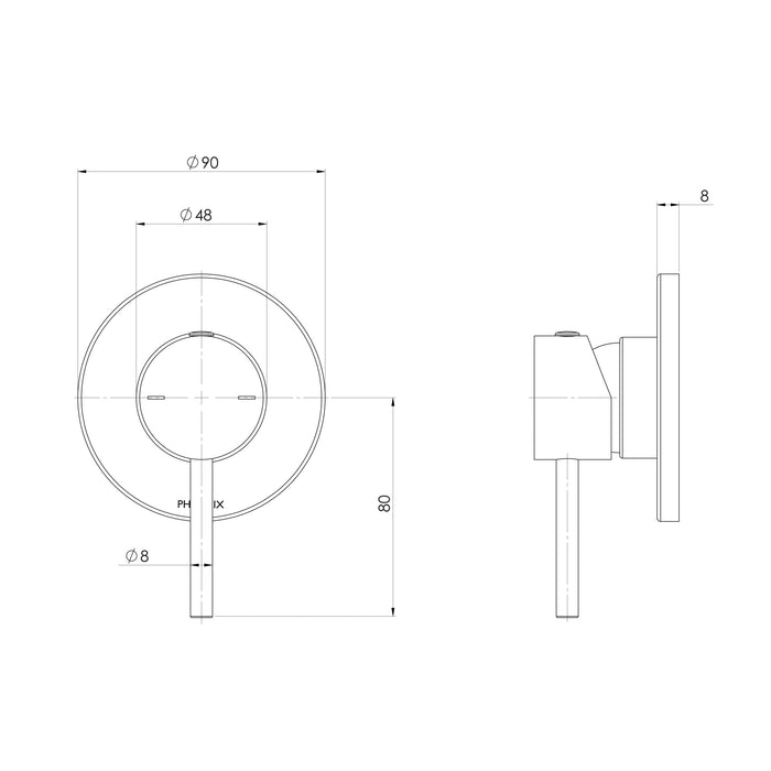 Specification line drawing