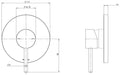 Pina Shower/Wall Mixer Trim Kit Only (Matte Black) (Line Drawing)