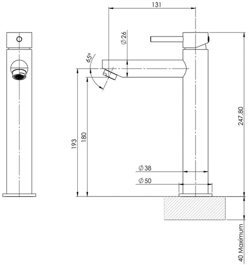 Pina Vessel Mixer (Chrome) (Line Drawing)