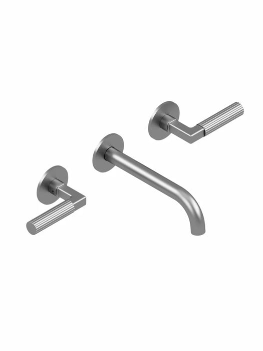 Vienna Wall Tap Set with 150mm Spout | Brodware | Brushed Chrome Finish