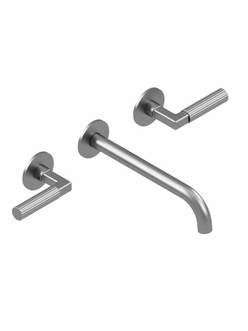 Vienna Wall Tap Set with 200mm Spout | Brodware | Brushed Chrome Finish