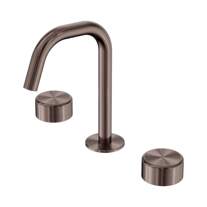 Serenity Basin Set Edge Spout with Metal Handle (Brushed Bronze)