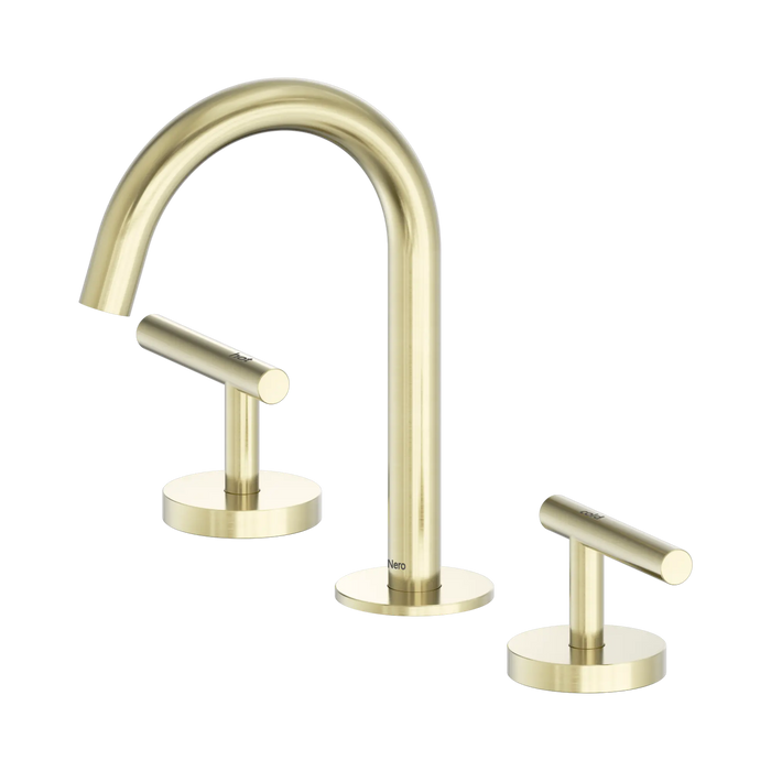 Mecca Lever Basin Set Arc Spout (Brushed Gold)