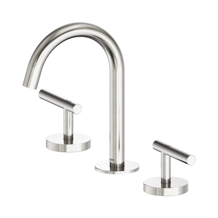 Mecca Lever Basin Set Arc Spout (Brushed Nickel)