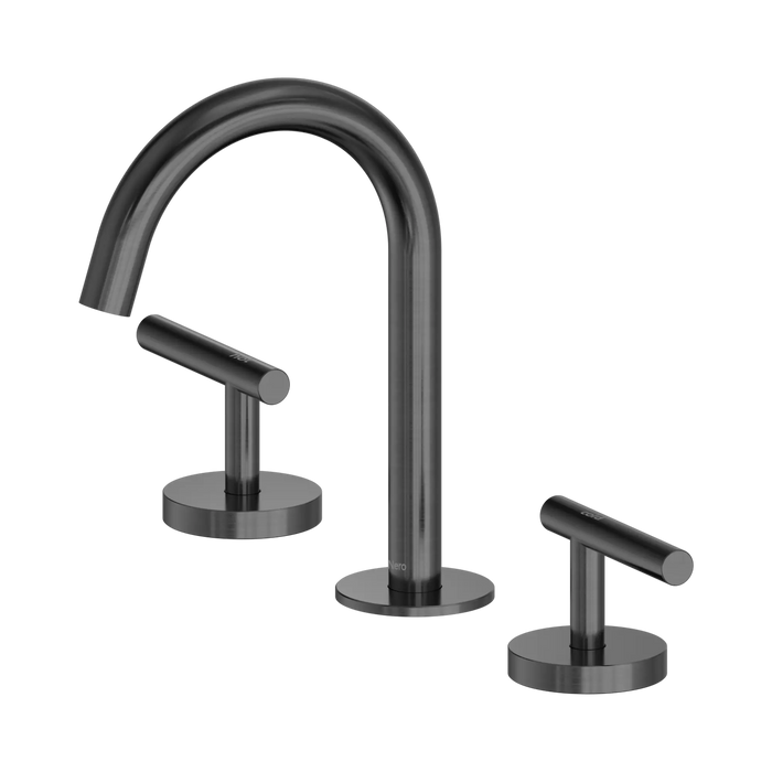 Mecca Lever Basin Set Arc Spout (Gun Metal)