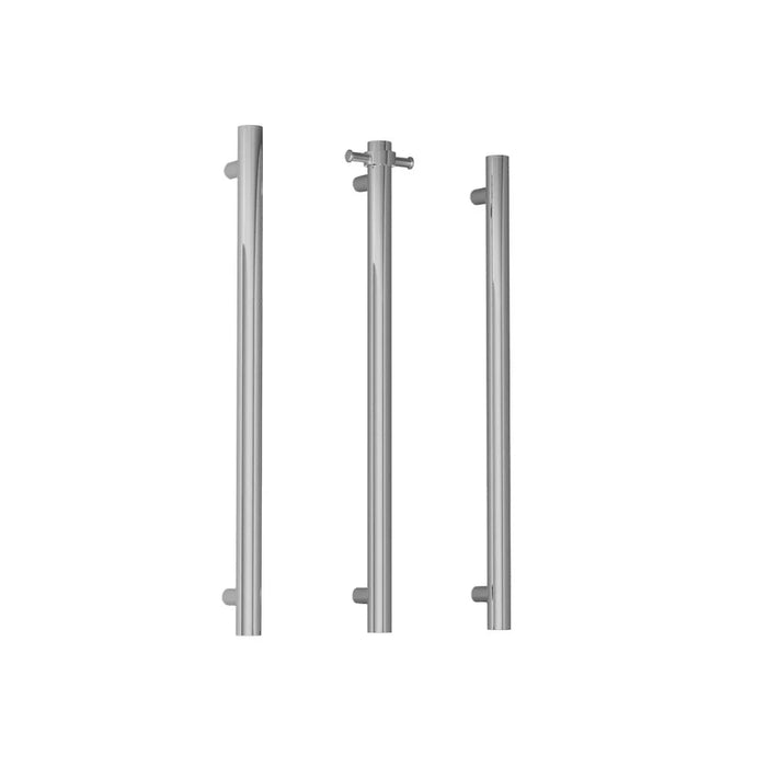 City Zeko Vertical Heated Towel Rail Triple Set (Polished Stainless Steel)
