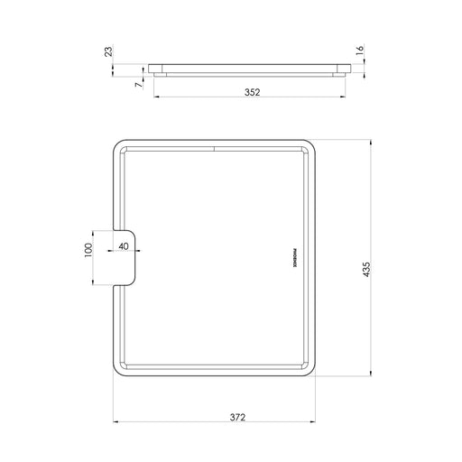 Specification line drawing