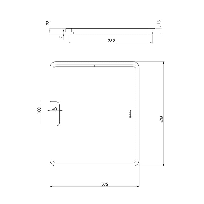 Specification line drawing