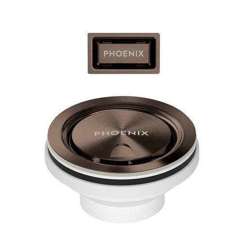 Phoenix Covered Sink Basket Waste with Overflow in Brushed Bronze