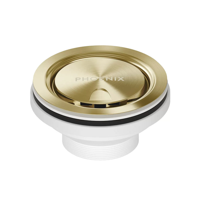 Covered Sink Basket Waste in Brushed Gold