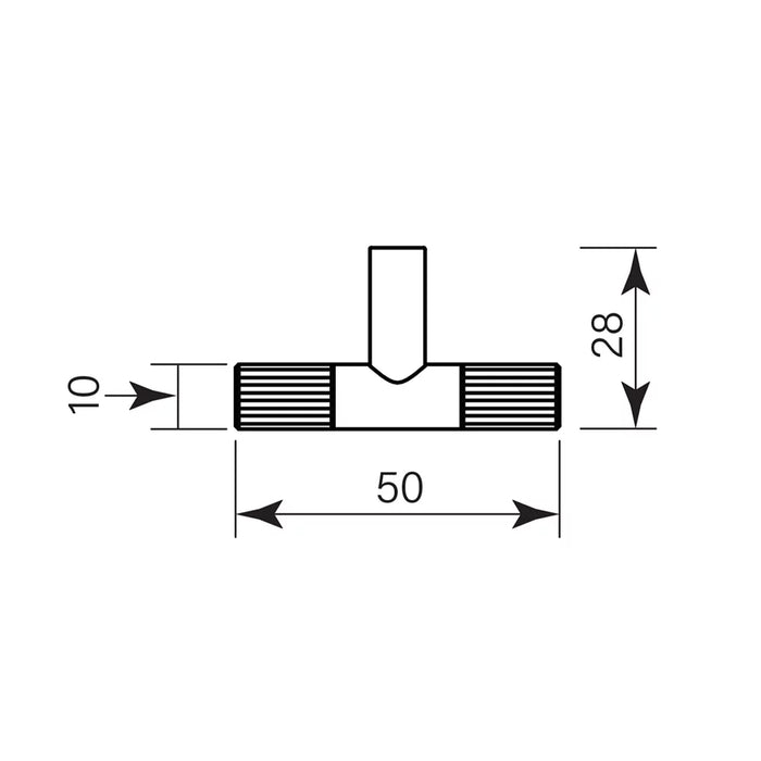 Specification Line drawing Fluted ends