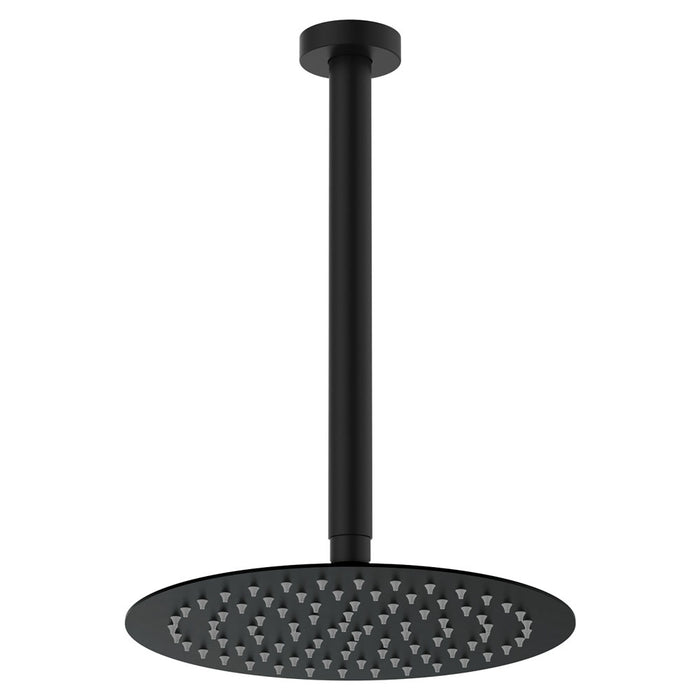Fienza Kaya Ceiling Shower 250mm Head 350mm Drop (Matte Black)
