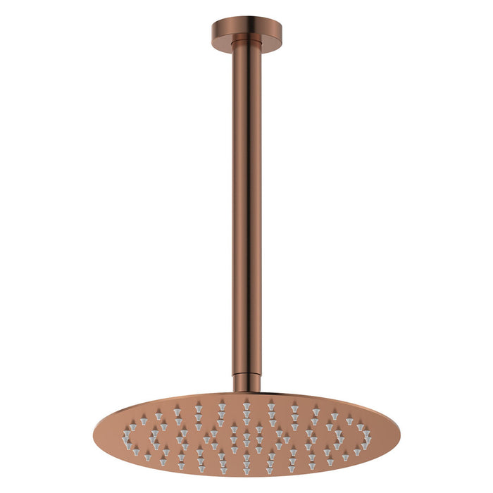Fienza Kaya Ceiling Shower 250mm Head 350mm Drop (Brushed Copper)