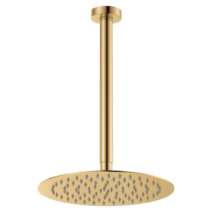 Fienza Kaya Ceiling Shower 250mm Head 350mm Drop (Urban Brass)