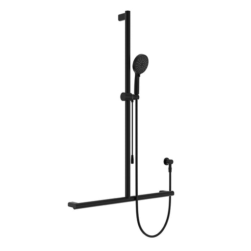 Fienza Care Inverted T Rail Shower with Push/Pull Slider (Matte Black)