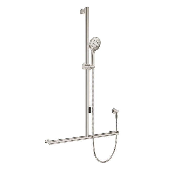 Fienza Care Inverted T Rail Shower with Push/Pull Slider (Brushed Nickel)