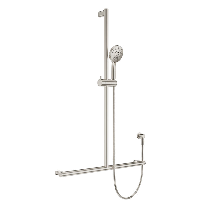 Fienza Care Inverted T Rail Shower (Brushed Nickel)