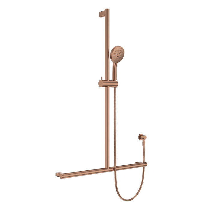 Fienza Care Inverted T Rail Shower (Brushed Copper)