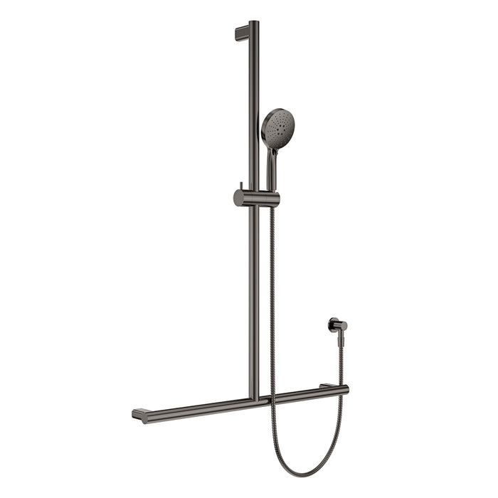 Fienza Care Inverted T Rail Shower (Gun Metal)